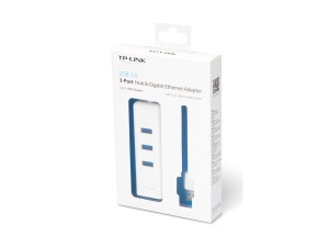 Adapter TP-LINK UE330 USB 3.0 to RJ-45 Gigabit Ethernet Network/1x LAN/3x USB 3.0 Hub - Img 2