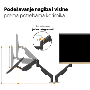 Stoni nosač za dva monitora 17" do 32" - Img 3