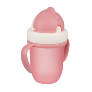 CANPOL BABIES SOLJA SA SILICONSKOM FLIP-TOP SLAMCICOM 210ML MATTE PASTELS - PINK - Img 4