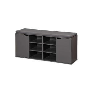 KESPER KSP15919 DRVENI CIPELARNIK SIVI SA JASTUKOM ZA SEDENJE 103X48X30,5CM - Img 1