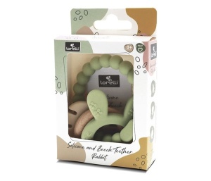 LORELLI SILIKONSKO DRVENA GLODALICA ZA BEBE RABBIT - FRESH GREEN - Img 1