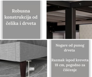 Versaj Bračni Krevet 201x149x112 cm + Forma Dušek za Bračni krevet 140x190 cm - Img 6