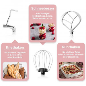 Multifunkcionalni mikser Clatronic KM 3711 PINK 5 l, 1100 w - Img 4