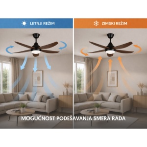 PROSTO plafonski vent. 142cm, 5 elisa, LED svetlo EL522 - Img 4