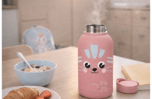 ROLL ROAD HAPPY PETS dečiji termos 350 ml - powder pink - Img 5
