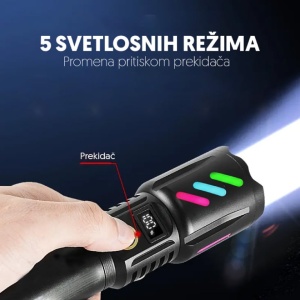 Ručna LED lampa, WHITE LASER LED 1800mAh EL132 - Img 4