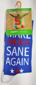 Čarape plave sa natpisom Make America sane again