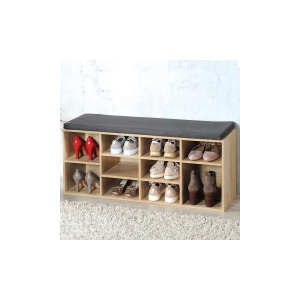 KESPER KSP15920 DRVENI CIPELARNIK HRAST SA JASTUKOM ZA SEDENJE 103X48X29,5CM - Img 1