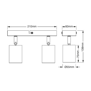 OSRAM bela spot lampa 2xGU10 EL131 - Img 3
