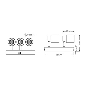 OSRAM PRIMAL PL bela spot lampa 3xGU10 EL336 - Img 3