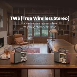 Prenosni retro Bluetooth radio 8897BT EL152 - Img 4