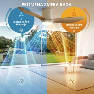 PROSTO plafonski vent. 132cm, 3 elise, LED svetlo EL513 - Img 4