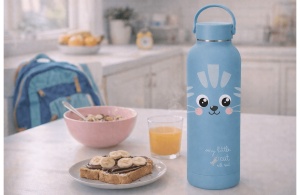 ROLL ROAD HAPPY PETS dečiji termos 750 ml - perla plava - Img 5