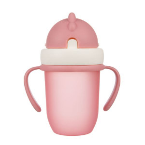 CANPOL BABIES SOLJA SA SILICONSKOM FLIP-TOP SLAMCICOM 210ML MATTE PASTELS - PINK - Img 1
