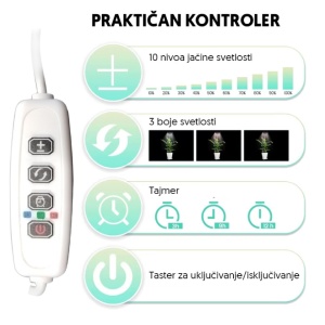 Jednostruka lampa za biljke 8W sa postoljem EL130 - Img 3
