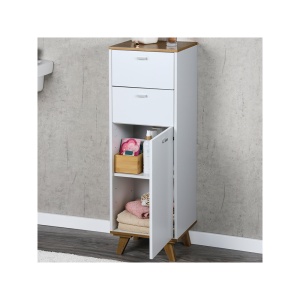 KESPER KSP15992 ORMARIĆ SA 2 LADICE I 1 VRATIMA 32X28X96 CM BELI LAK - Img 2