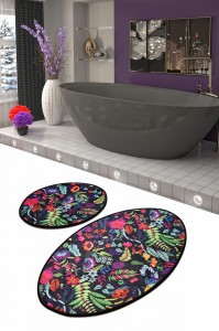 Tepih za kupatilo slika cveća i lišća set