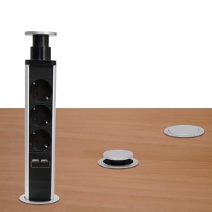 Ugradni "pop-up" razdelnik sa USB punjačem EL134 - Img 3