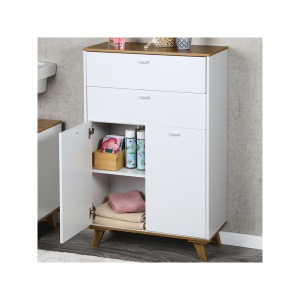 KESPER KSP15993 ORMARIĆ SA 2 LADICE I 2 VRATA 60X28X96 CM BELI LAK - Img 2