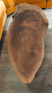 Klub sto Orah elipsa panj 60x142x40 cm Club table Walnut ellipse stump - Img 2