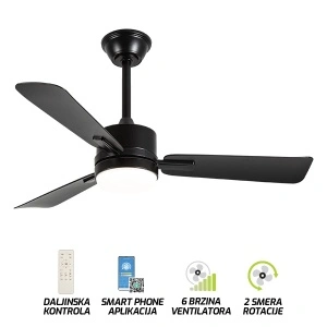 Plafonski ventilator sa svetiljkom FV3102-107 BK