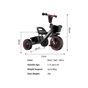 Tricikl BIC.10" HAOAYOU TRIC BLACK - Img 5