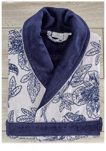 Bade mantil sa peškirom ecco cotton ženski plavi 3