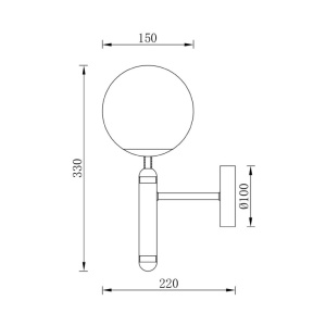 BRAYTRON zlatna zidna lampa 1xG9 EL127 - Img 4