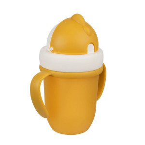 CANPOL BABIES SOLJA SA SILICONSKOM FLIP-TOP SLAMCICOM 210ML MATTE PASTELS - YELLOW - Img 4