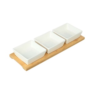 ESTIA ES01-20231 PORCELANSKI SET 3 POSUDE NA DASCI OD BAMBUSA - Img 2