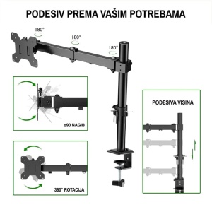 Stoni nosač za monitor 15" do 32", 8kg EL209 - Img 3