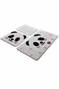 Tepih za kupatilo- panda, set 3 komada Wave Kırmızı - Img 2