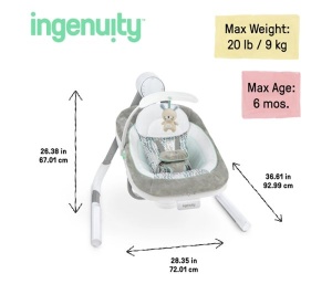 KIDS II INGENUITY LJULJASKA ANYWAY SWAY™ SPRUCE™ 0-9M (MAX 9KG) 12058 - Img 2