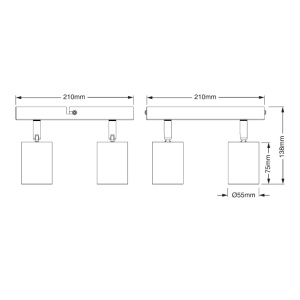 OSRAM bela spot lampa 4xGU10 EL340 - Img 3