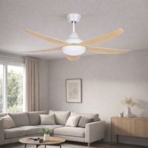 PROSTO beli plafonski vent. 142cm, 5 elisa, LED EL523 - Img 5