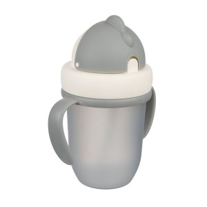 CANPOL BABIES SOLJA SA SILICONSKOM FLIP-TOP SLAMCICOM 210ML MATTE PASTELS - GREY - Img 4