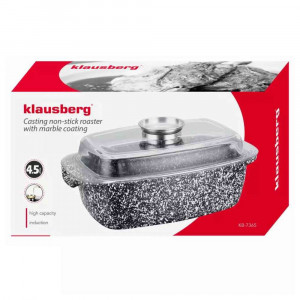 KLAUSBERG KB7365 DUBOKI PEKAČ SA STAKLENIM POKLOPCEM 32X21X10,5 CM 4,5L - Img 3