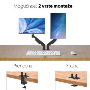 Stoni nosač za dva monitora 17" do 32" - Img 2