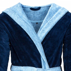 Vossen bademantil unisex- teget svetlo plavi sa kapuljačom - Img 3