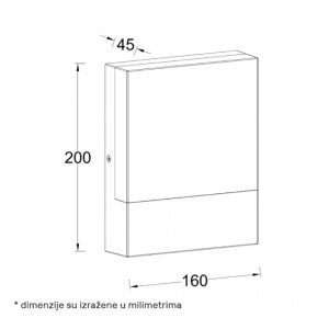 Zidna LED lampa 10W 3000K IP65 crna EL288 - Img 4