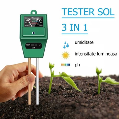 phMeter 3-in-1 pentru sol - masoara umiditatea, luminozitatea si nivelul de pH al solului - Img 4
