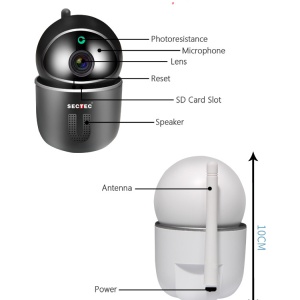 SECTEC ST-891-2M-AI Camera WIFI, 1080P, 2MP, Pan/Tilt, stocare in cloud / TF, microfon - Img 8