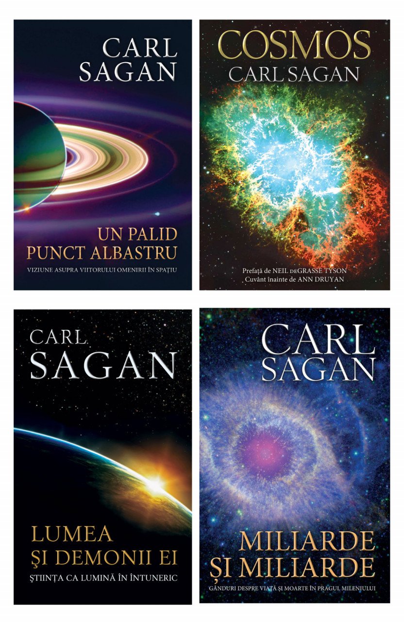 Pachet Carl Sagan - Un palid punct albastru + Cosmos + Miliarde si Miliarde + Lumea si demonii ei - Stiinta ca lumina in intuneric