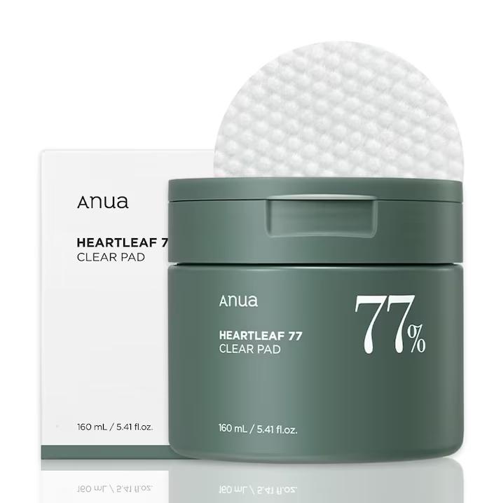 Anua - Heartleaf 77% Clear Pad - Dischete tonifiante și exfoliante cu efect calmant și antiinflamator