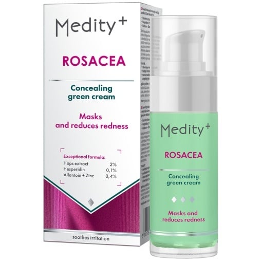 Cremă de corectare a rozaceei, verde, 30 ml Medity+