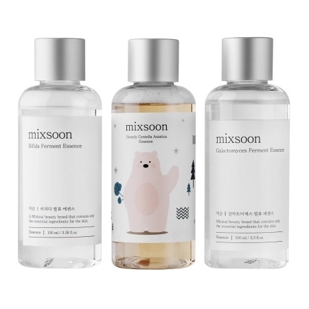 Mixsoon – Essence Layering Set No.1 – Set de trei esențe vegane pentru hidratare, calmare și regenerare completă