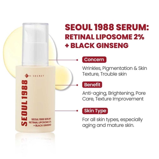 K-SECRET - SEOUL 1988 Serum : Retinal Liposome 2% + Black Ginseng - Ser fermizant cu retinal