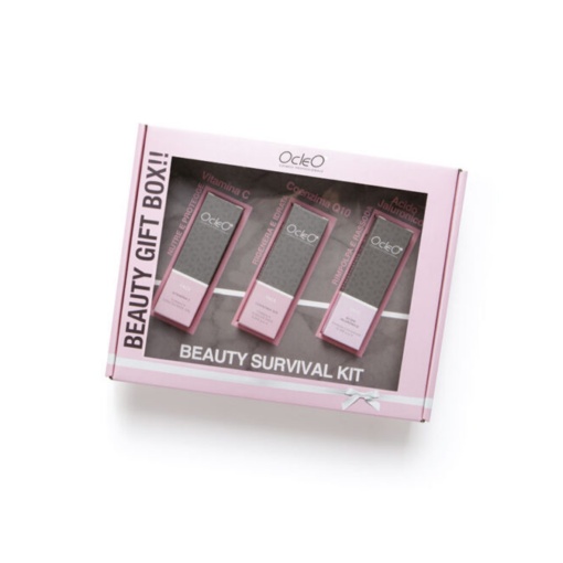 Kit Beauty Survival cu seruri concentrate de Acid Hyaluronic, Coenzima Q10 si Vitamina C