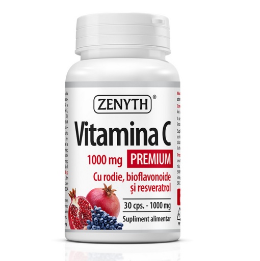 Vitamina C Premium cu Rodie, Bioflavonoide și Resveratrol Zenyth
