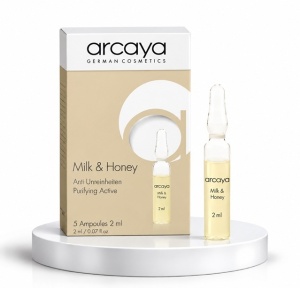 Arcaya Milk & Honey - Fiole cu miere pentru ten mixt, gras si cu imperfectiuni, 5 buc x 2 ml